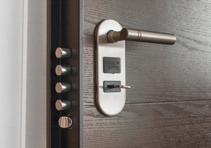 Key in a door handle