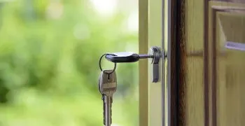 Key in a house door